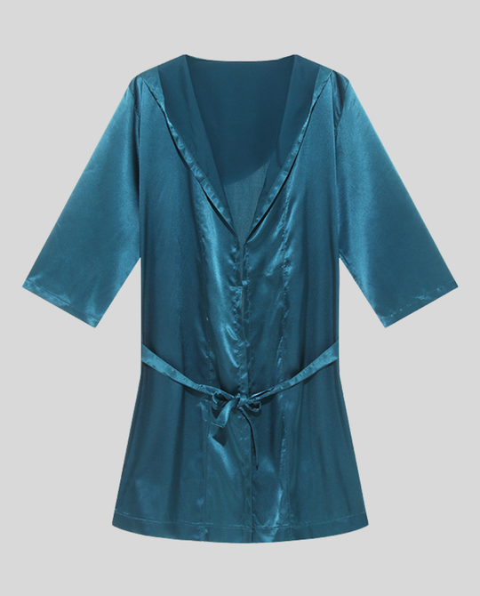 Herren Satin Bademantel