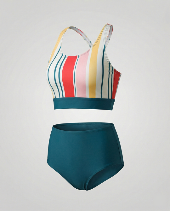 Brook Side Farbblock Bikini-Set