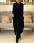 Elegantes Samtkleid mit Bauchabdeckung
