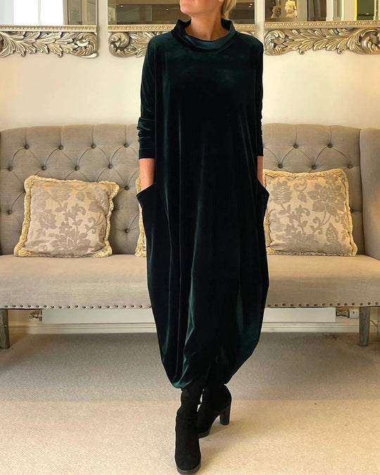 Elegantes Samtkleid mit Bauchabdeckung
