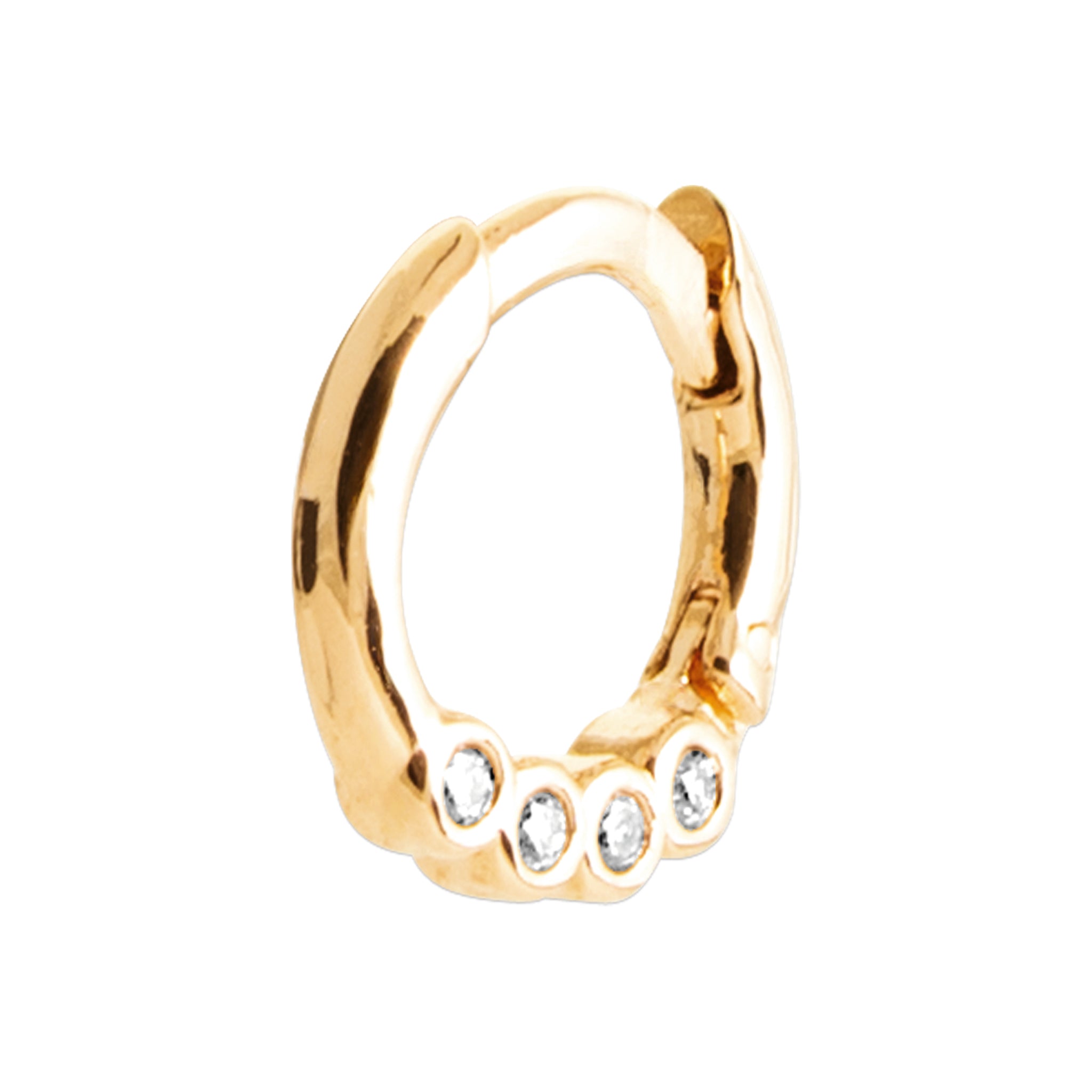 Piercing-Ring vergoldet 18 Karat (3 Mikron) – Mini-Creole mit Zirkonia | Shop Nory