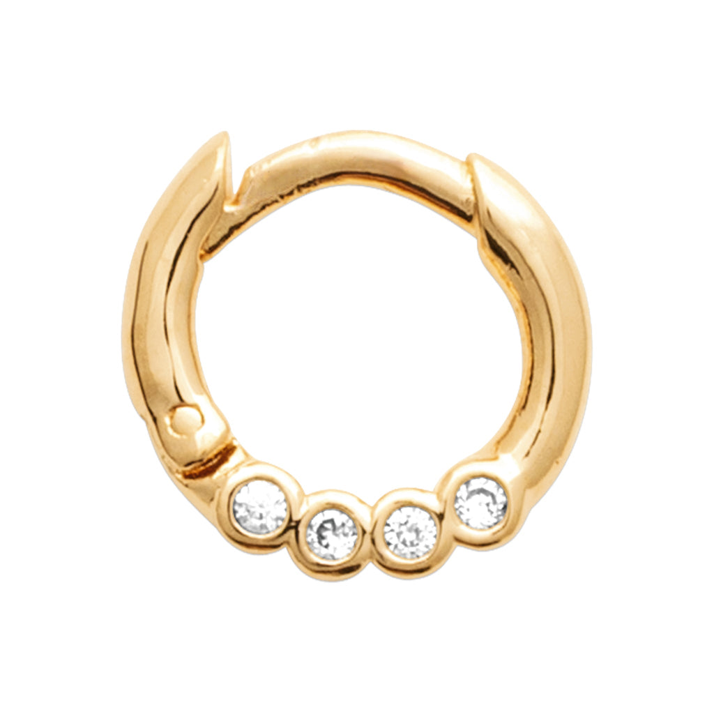 Piercing-Ring vergoldet 18 Karat (3 Mikron) – Mini-Creole mit Zirkonia | Shop Nory