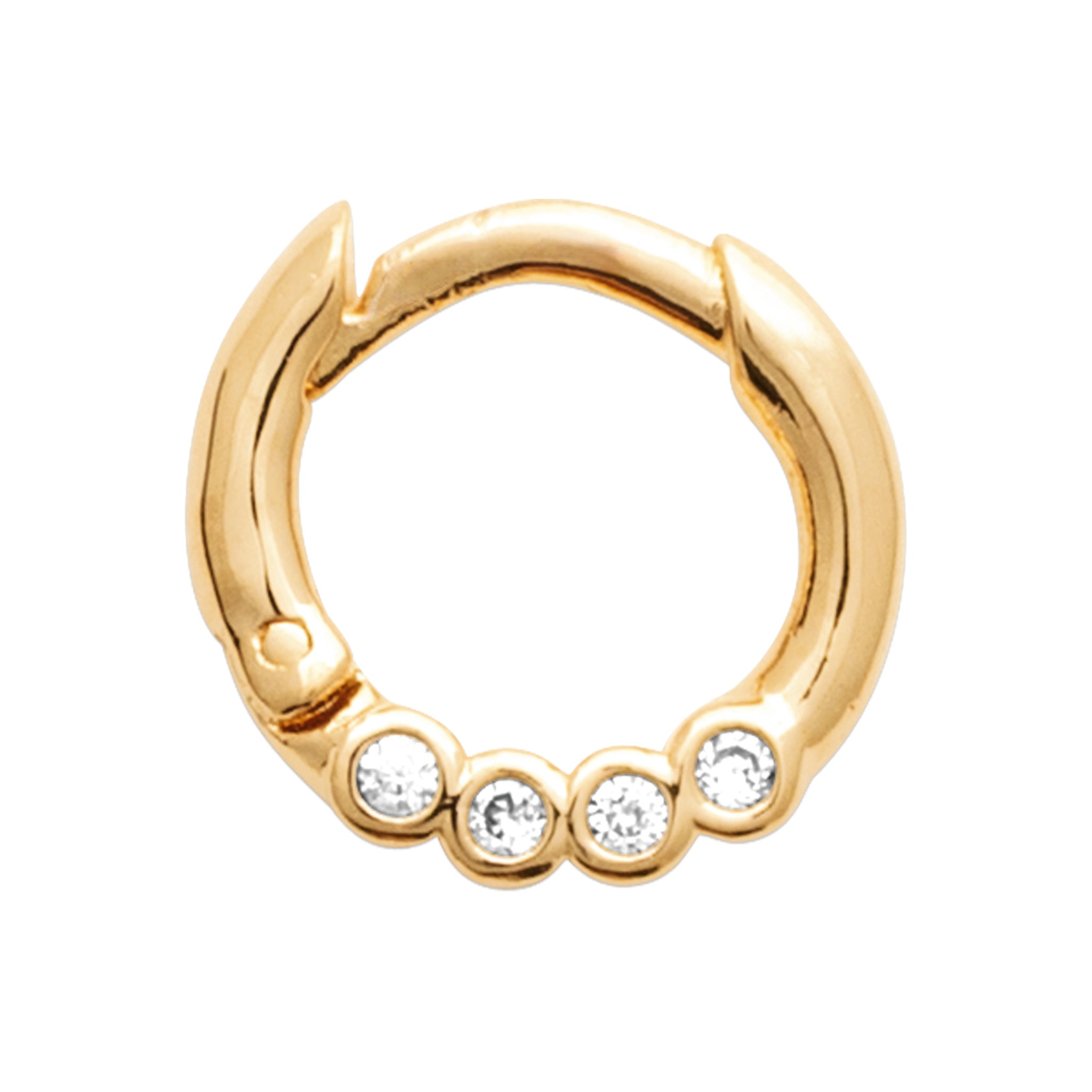 Piercing-Ring vergoldet 18 Karat (3 Mikron) – Mini-Creole mit Zirkonia | Shop Nory