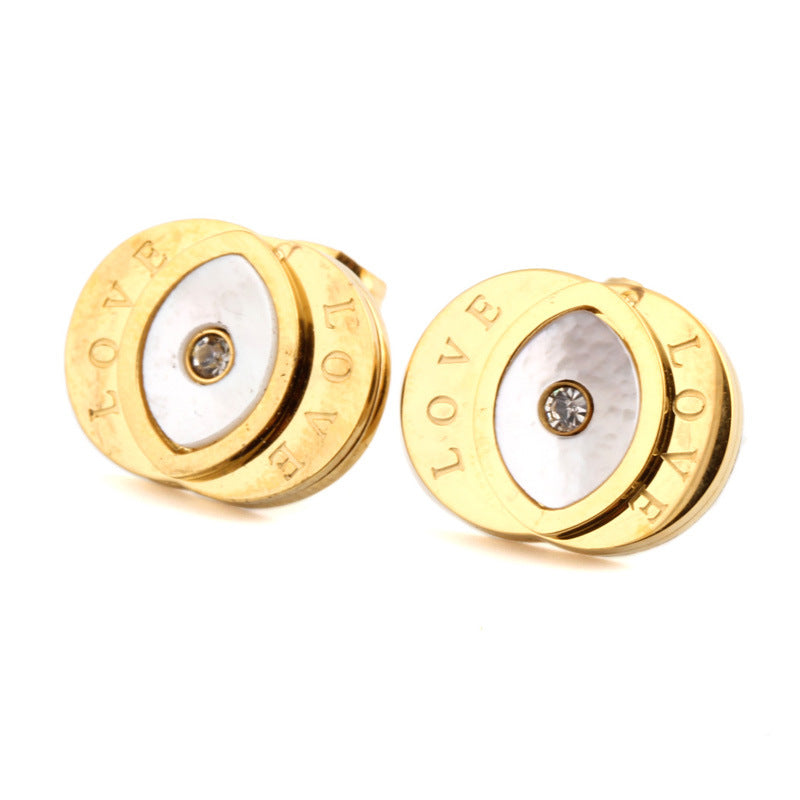 Damen Ohrstecker mit elegantem LOVE-Motiv und funkelnden Kristallen Shop Nory