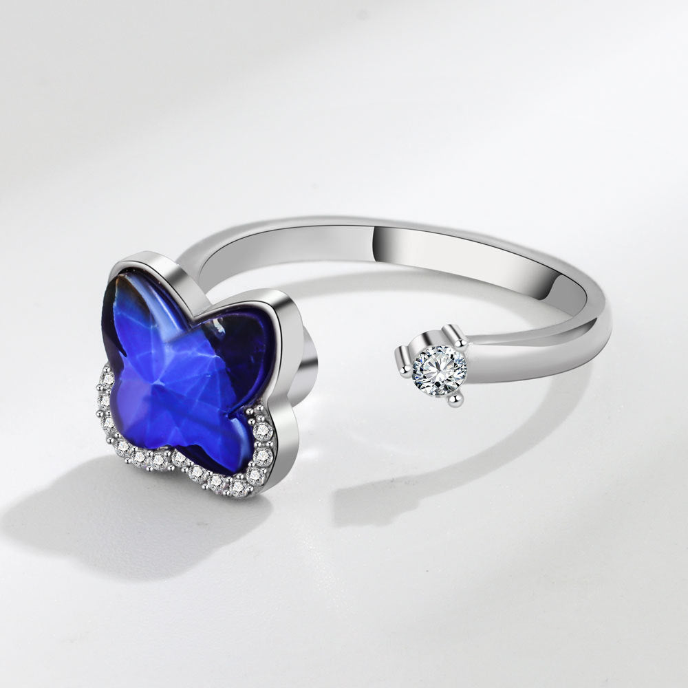 Blauer Schmetterling Einzigartiger Stil Spinner Angst Fidget Spinner Ring für Frauen Großartige Geschenkidee | Shop Nory