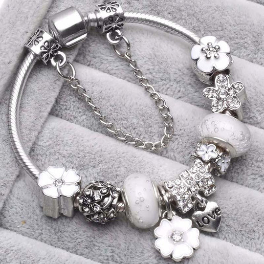 Pfirsichblüten Charme Armband