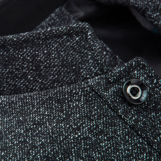 Herren Taillierter Wollmix-Kurzmantel mit Rippenkragen und verdeckter Knopfleiste Shop Nory