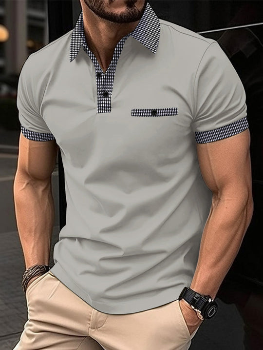 Farblich passendes POLO-Shirt mit Knöpfen