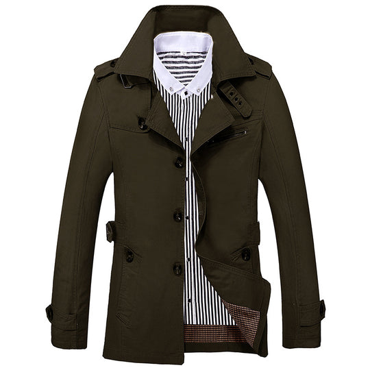 Herren Eleganter Field‑Trench mit tailliertem Schnitt, Schulterklappen und verstellbaren Manschetten Shop Nory