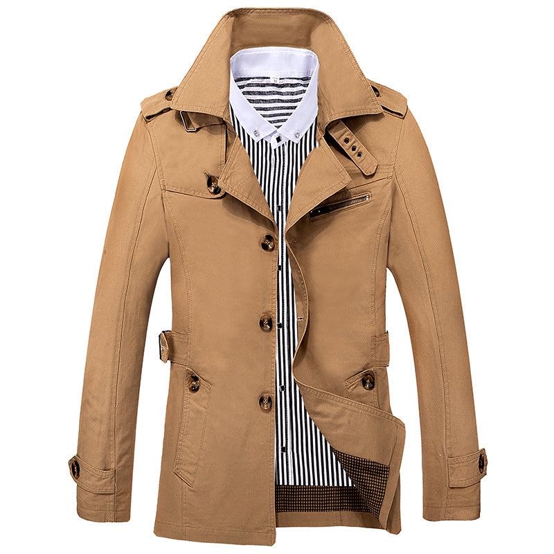 Herren Eleganter Field‑Trench mit tailliertem Schnitt, Schulterklappen und verstellbaren Manschetten Shop Nory