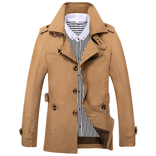 Herren Eleganter Field‑Trench mit tailliertem Schnitt, Schulterklappen und verstellbaren Manschetten Shop Nory