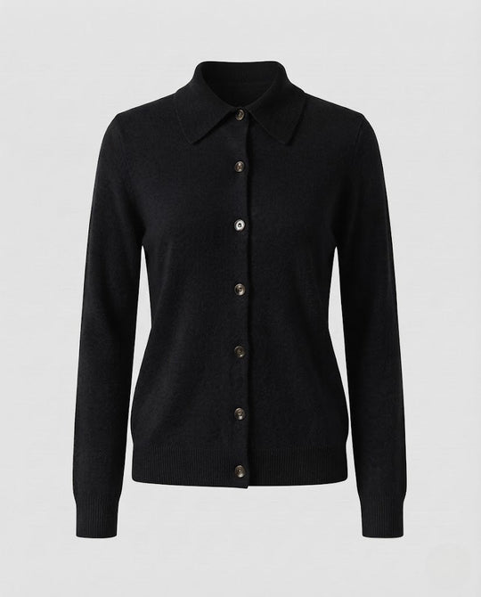 Damen Feiner Strick-Cardigan mit Hemdkragen, durchgehender Knopfleiste und kaschmirweicher Qualität Shop Nory