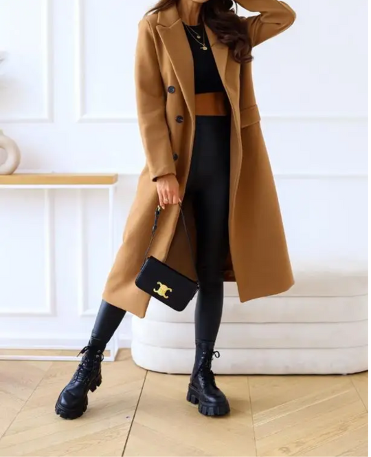 Lange Elegante Taillierte Trenchcoat Für Damen | Perfekt Für Herbst Und Winter