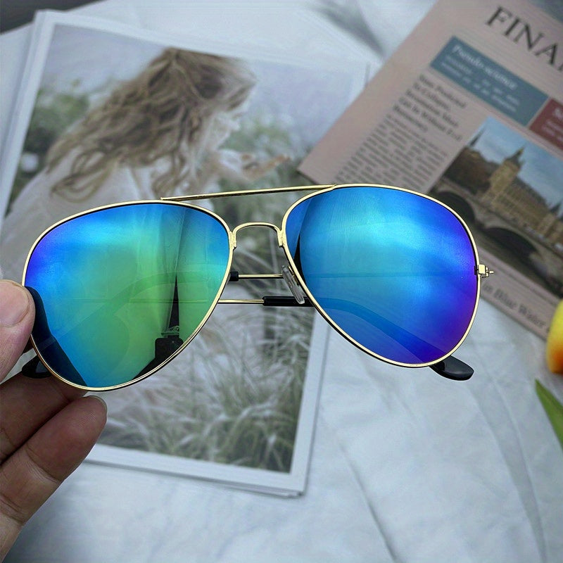 Klassische Aviator-Sonnenbrille mit Goldenem Rahmen für Damen