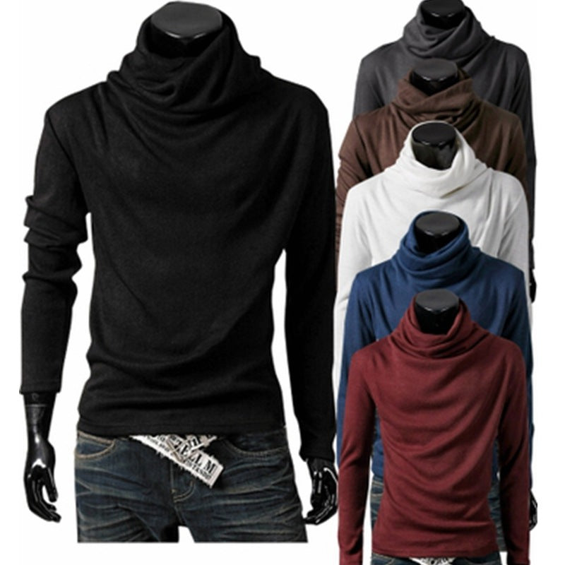Herren Slim-Fit Langarmshirt mit großzügigem Schlauchkragen und figurbetonter Silhouette Shop Nory