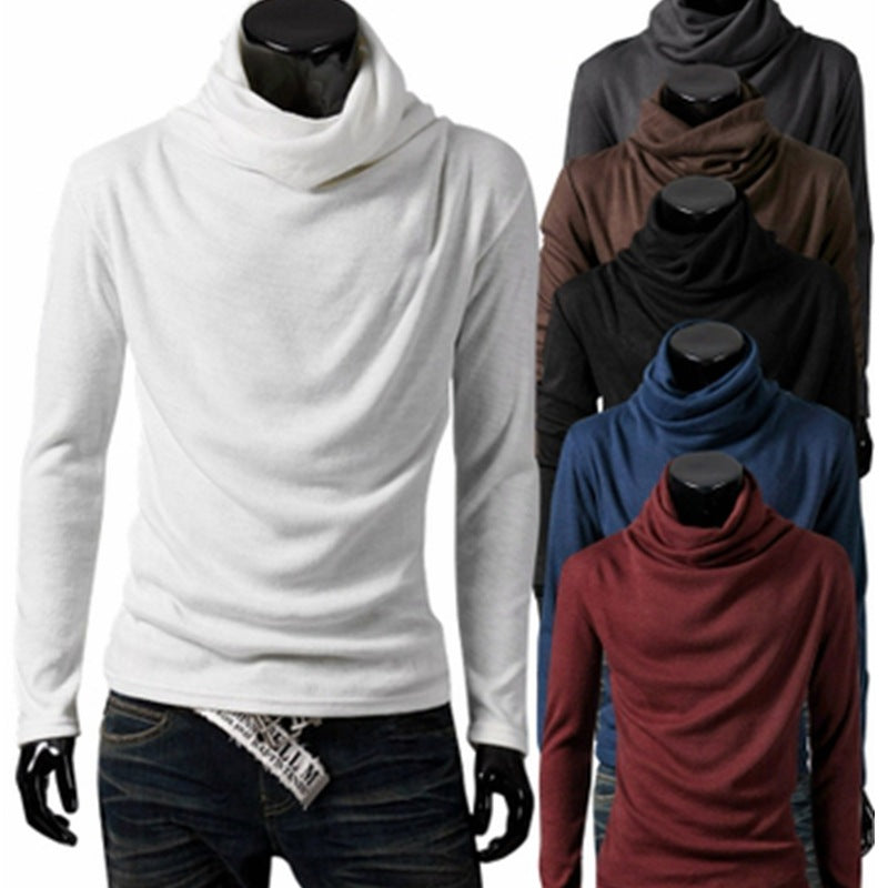 Herren Slim-Fit Langarmshirt mit großzügigem Schlauchkragen und figurbetonter Silhouette Shop Nory