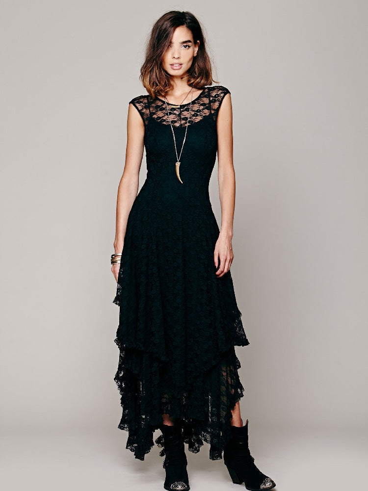 Damen Festliches Kleid mit voluminösem Rock und raffinierten Rüschendetails Shopnory