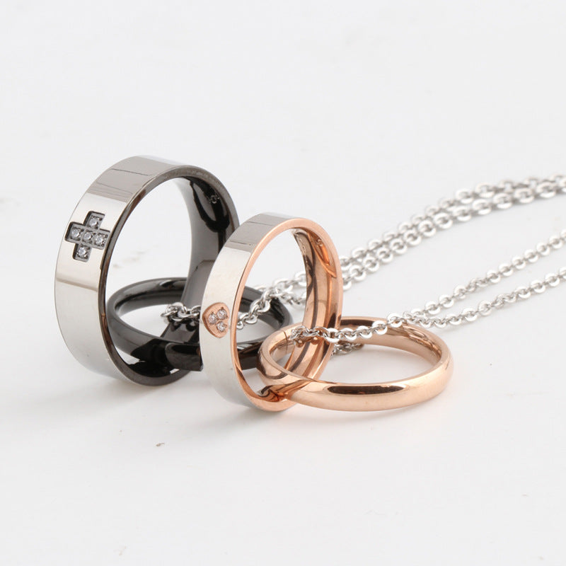Damen Halskette mit zwei ineinander verschlungenen Ringen Shop Nory