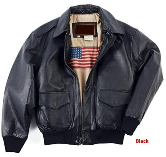 Retro Übergroßer Us Air Force Fellimitationsledermantel