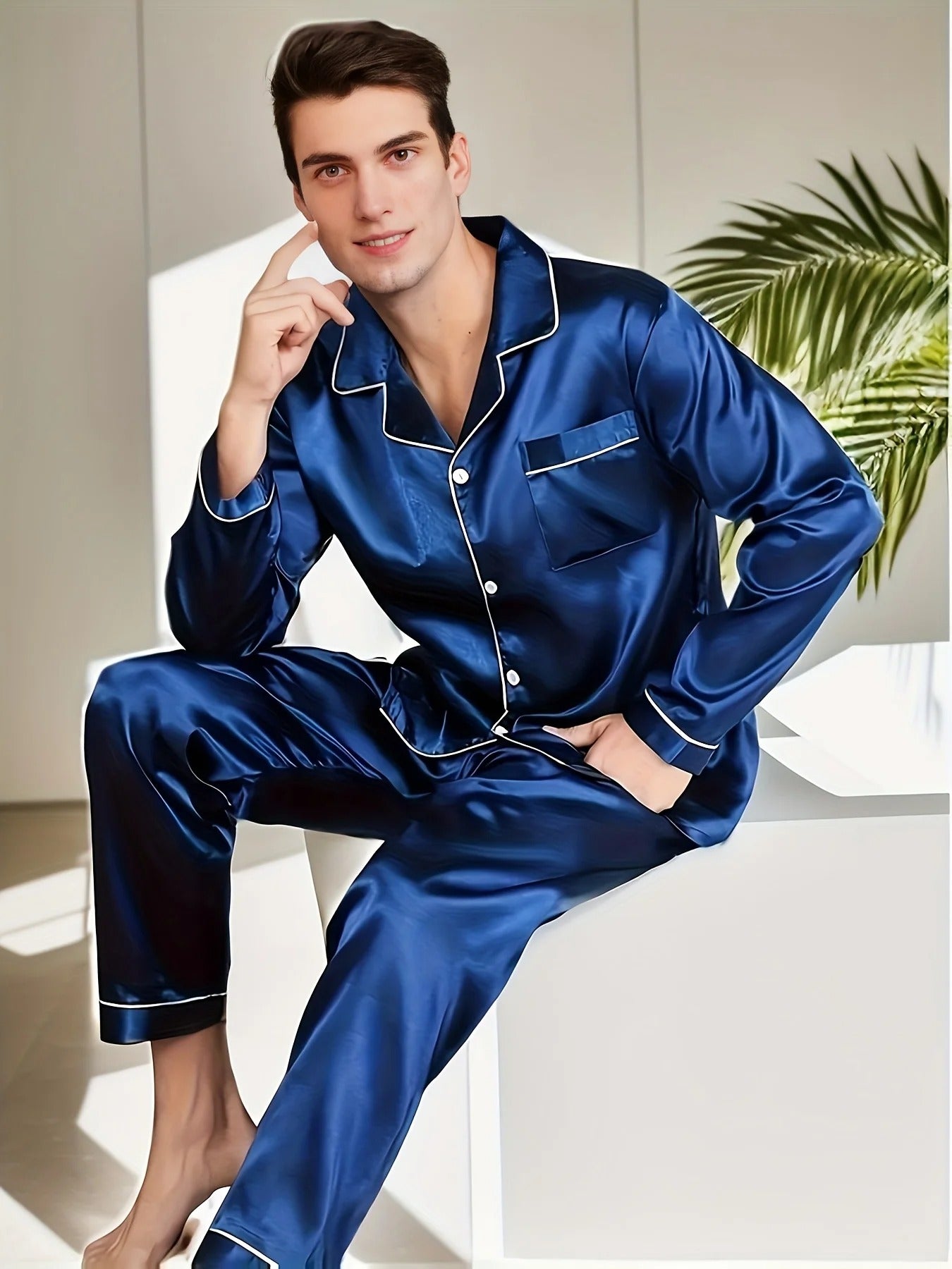 ShopNory - Herren-Pyjama-Set aus Satin