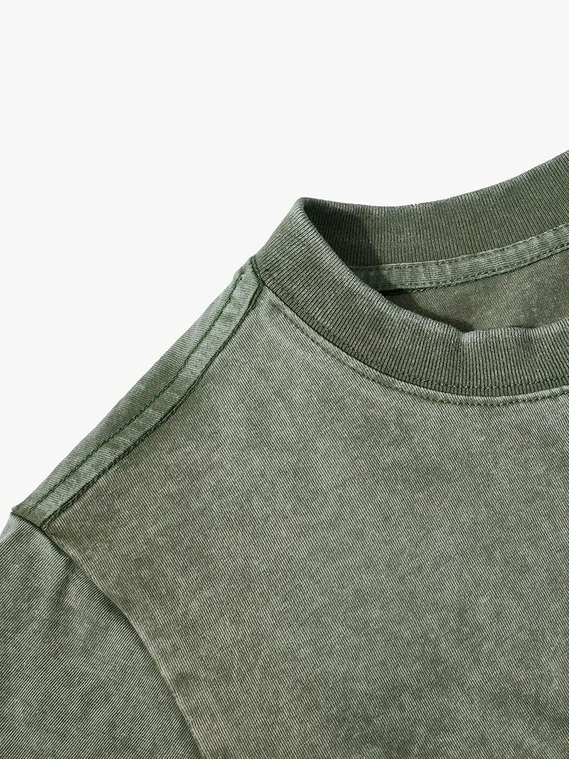 Baumwoll-T-Shirt mit Rundhalsausschnitt