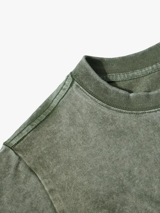 Baumwoll-T-Shirt mit Rundhalsausschnitt