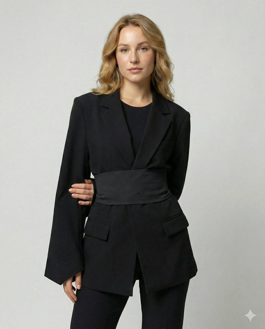 Taillierter Gürtel Blazer Damen