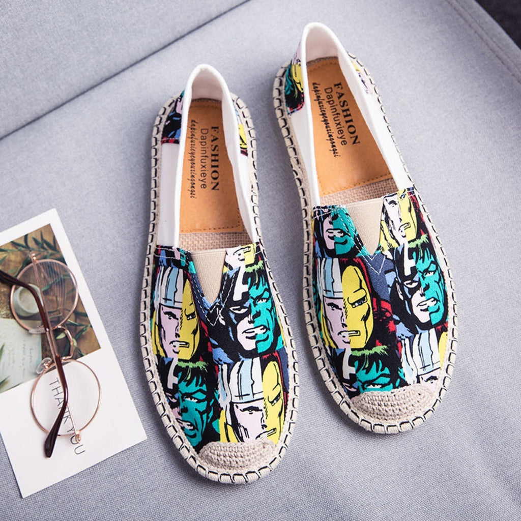 Atmungsaktive Canvas Espadrilles mit Grafischem Druck