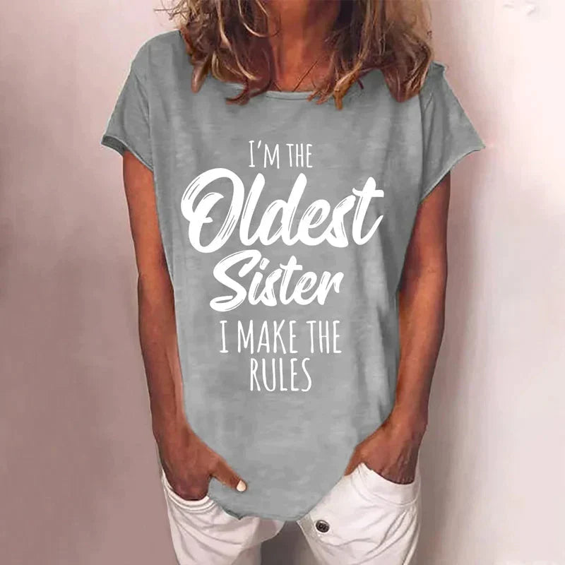 T-Shirt mit Rundhalsausschnitt und Buchstabenaufdruck