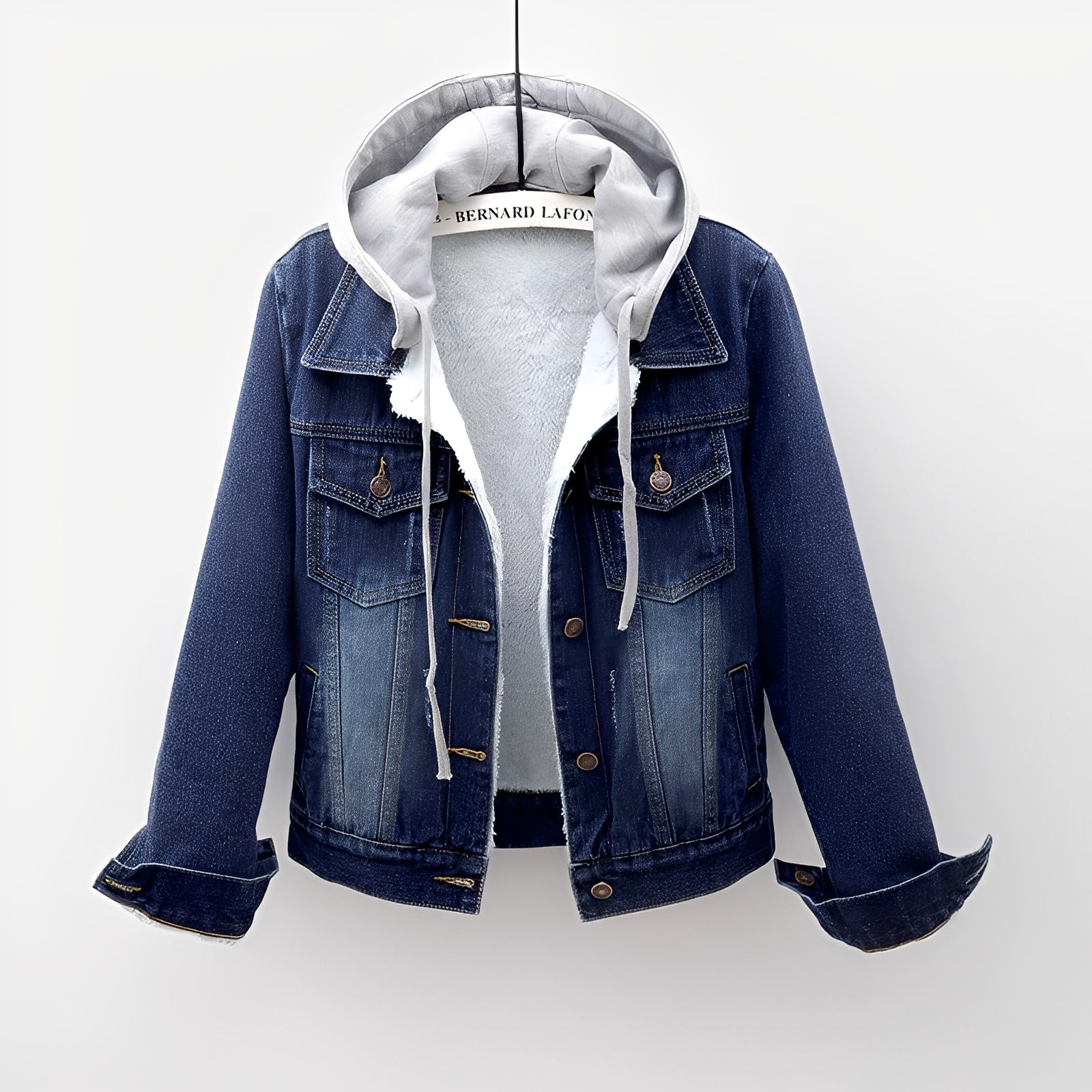 Stilvolle Jeansjacke mit abnehmbarer Kapuze für Frauen