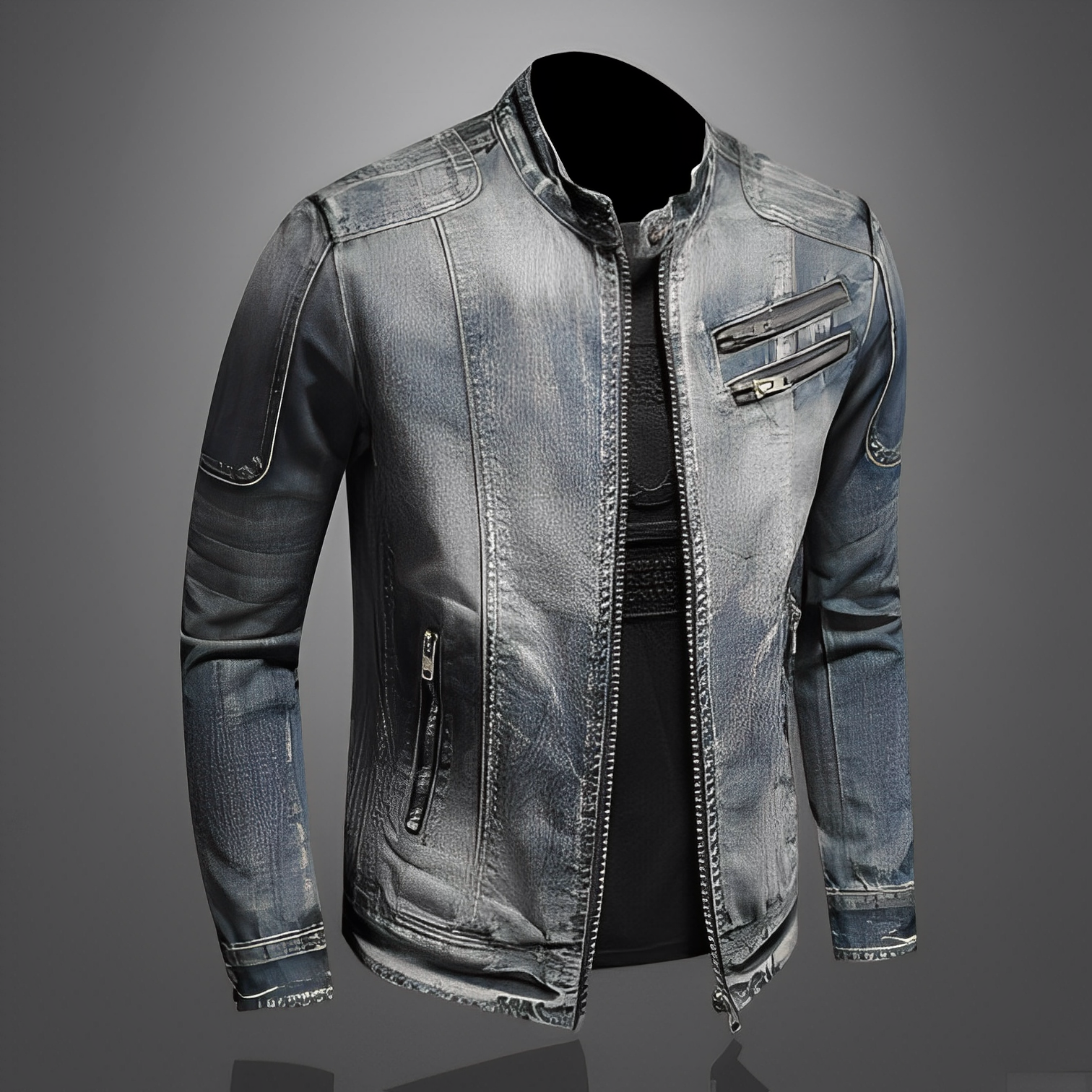 Stylische Jeansjacke mit Taschen für Männer