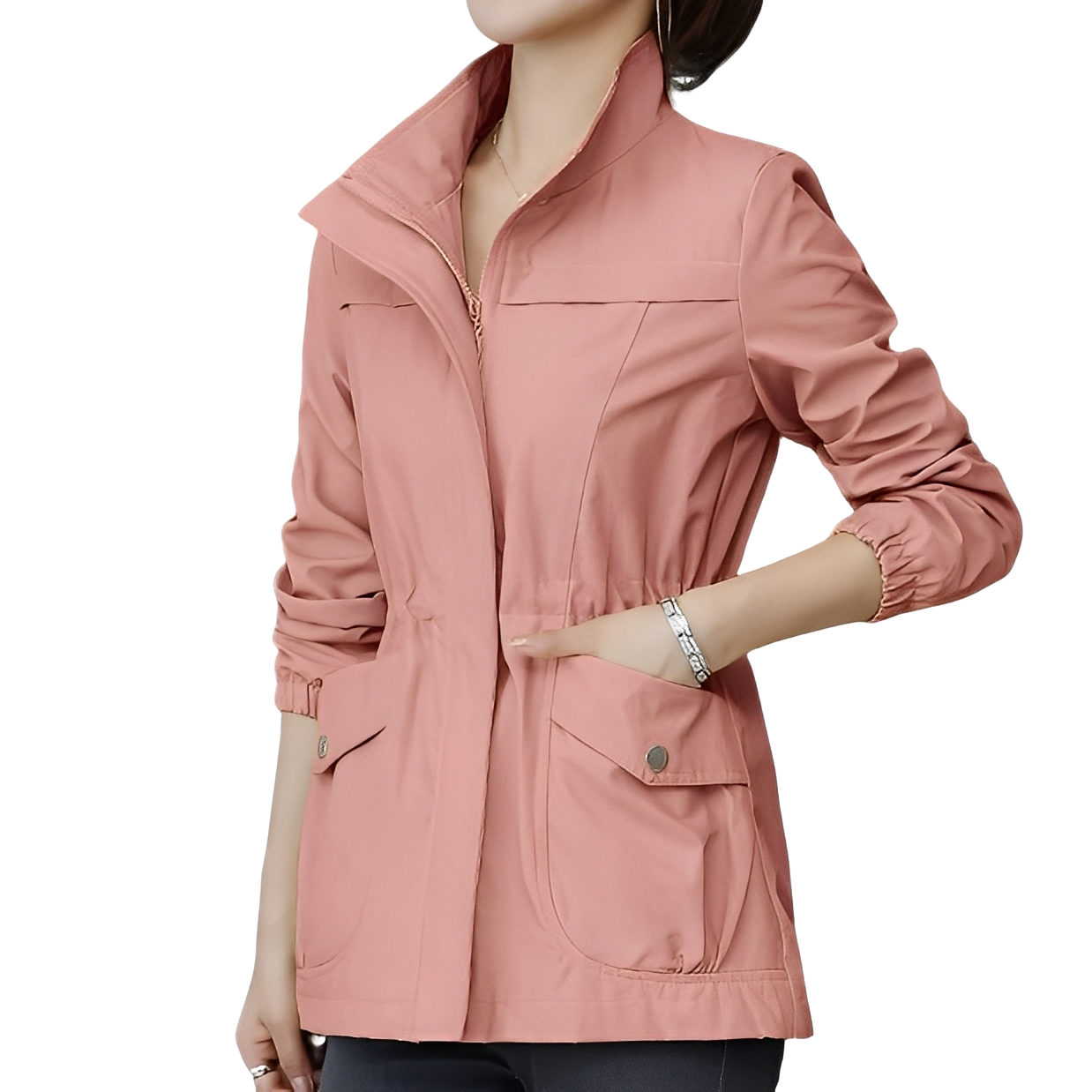 Stylische Jacke mit verstellbarem Bund für Frauen