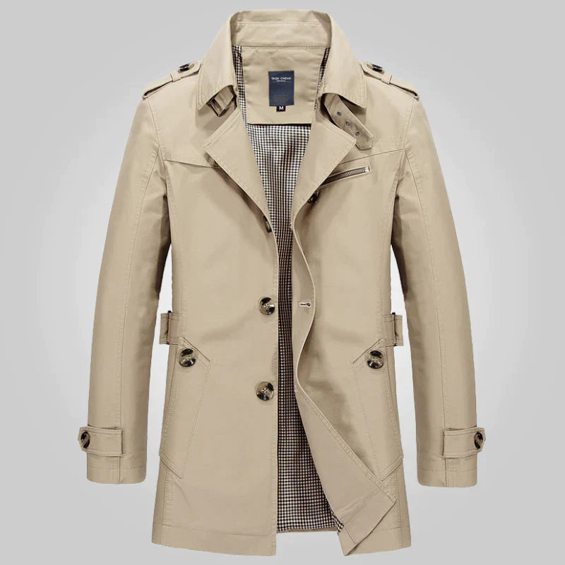 Trenchcoat mit Stehkragen für Damen - Knopfdetails