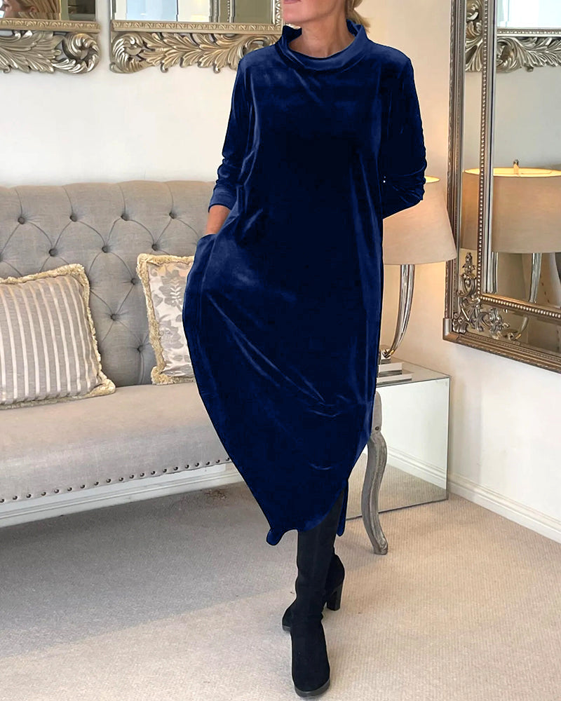 Elegantes Samtkleid mit Bauchabdeckung