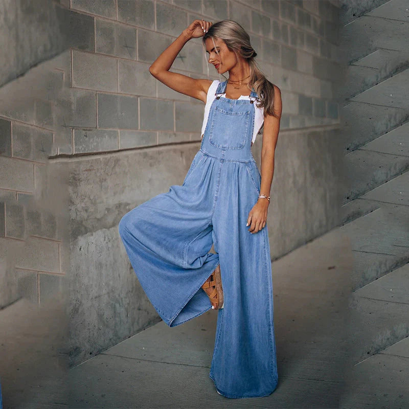 Armelloser Trendiger Denim-Overall für Damen