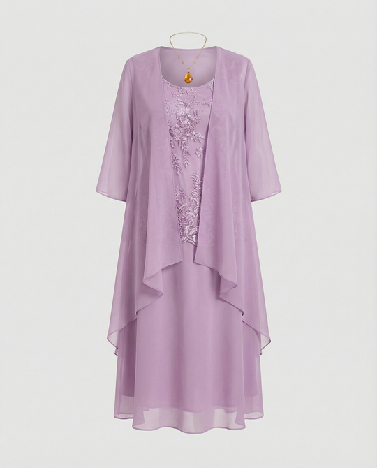 Elegantes zweiteiliges Chiffonkleid