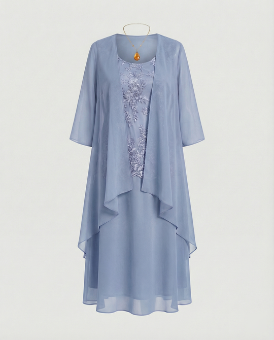 Elegantes zweiteiliges Chiffonkleid