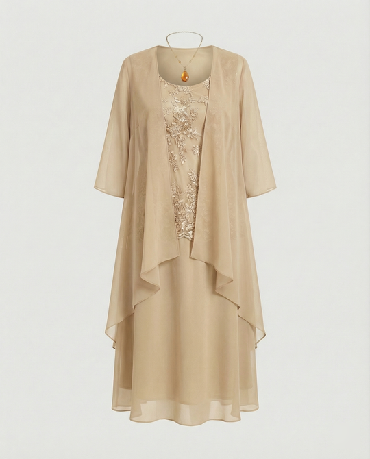 Elegantes zweiteiliges Chiffonkleid
