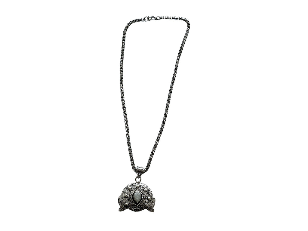 Damen Silber Oval Mondstein 925 Silber plattiert Handgemachte Anhänger Frauen Halskette | Shop Nory