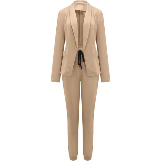 Slim-Fit Blazer und Hose Set in einfarbiger Farbe