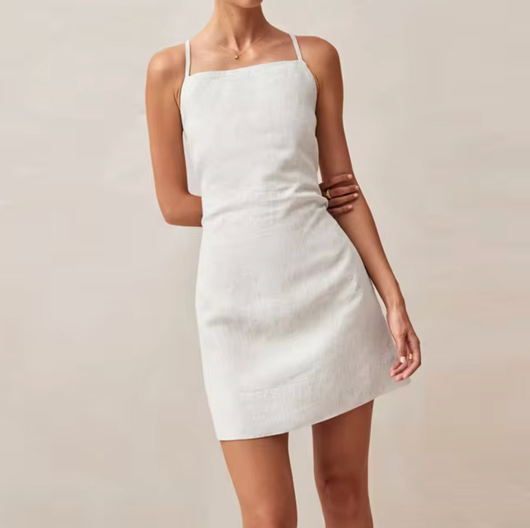 Minikleid aus Baumwoll mit gekreuztem Rücken