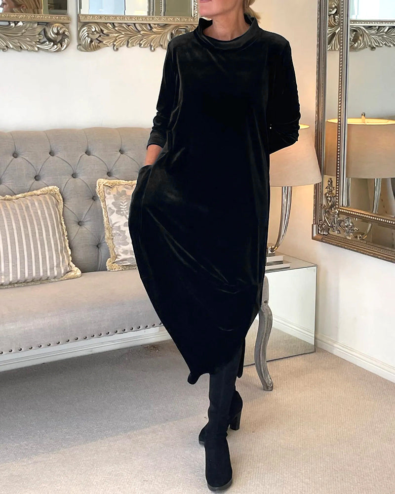Elegantes Samtkleid mit Bauchabdeckung