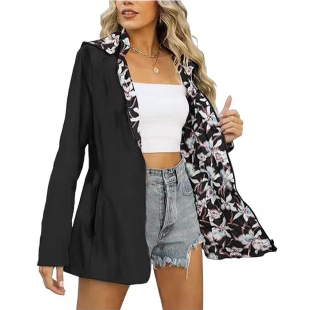 Wendbare Jacke mit Kapuze und Muster