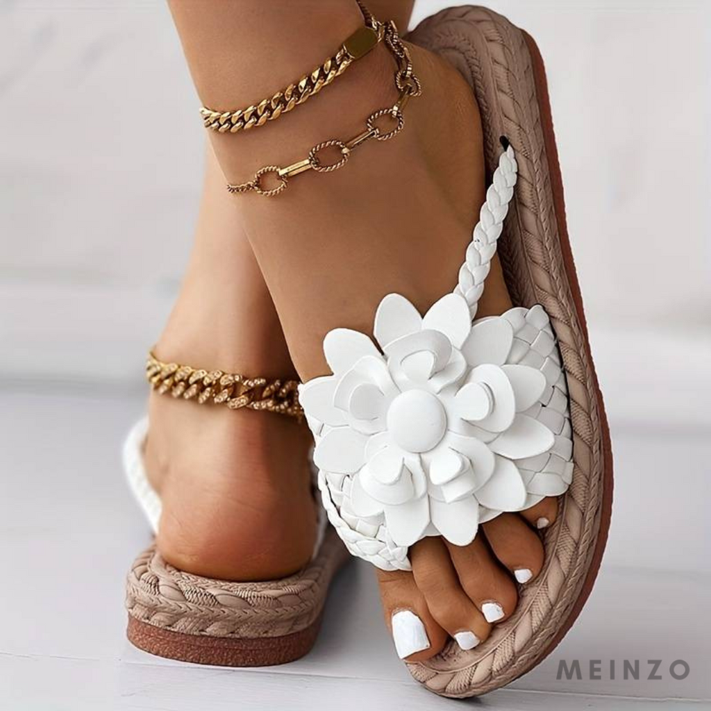 Shopnory | Damen-Sandalen mit Offener Zehenspitze und Eleganten Geflochtenen Riemen
