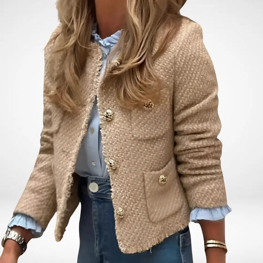 Shopnory | Übergangssaison Damen mit aufgesetzten Taschen – Estelle