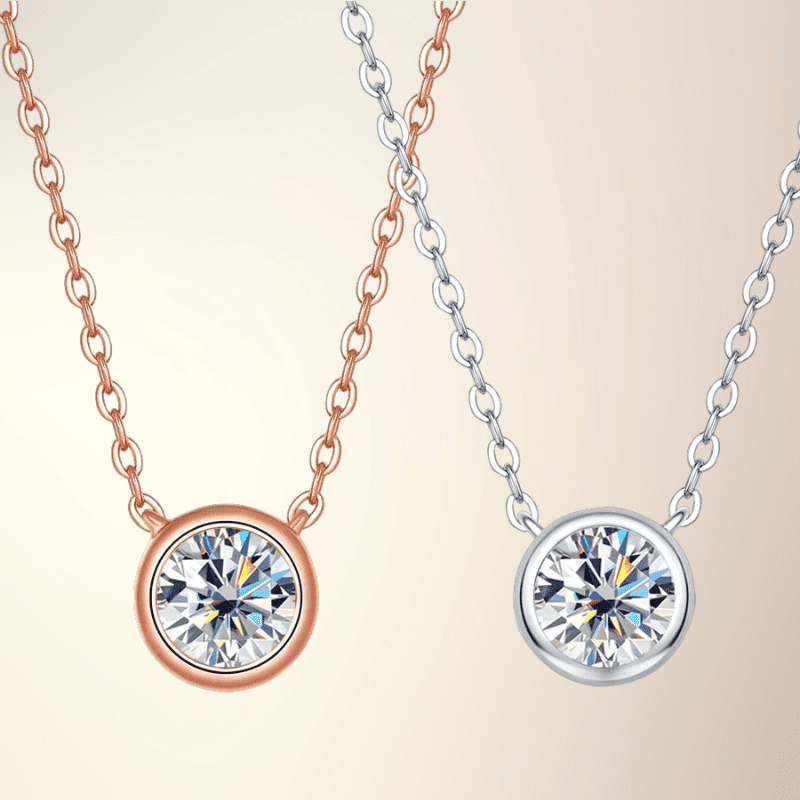Strahlende Moissanit Luxus Halskette - 18k Vergoldete Eleganz | Shop Nory