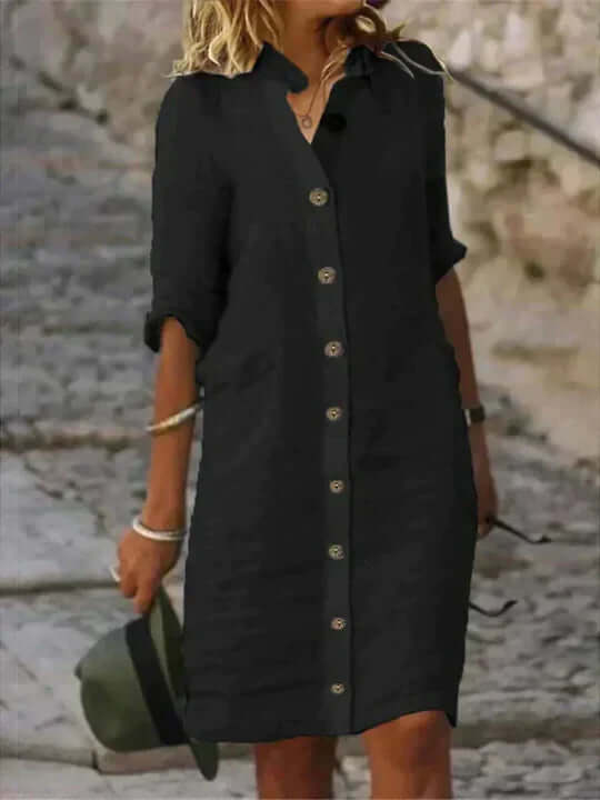 Blaues Leinenkleid