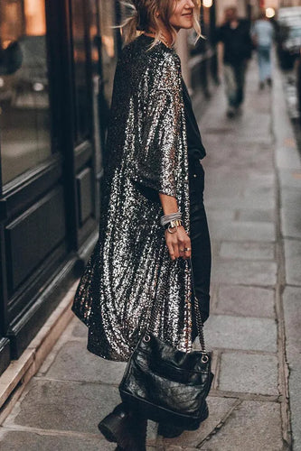 Glamour Kimono aus Pailletten mit Schlüsselloch