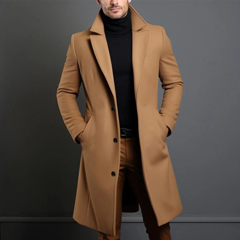 Länger, lässiger Trenchcoat für Herren