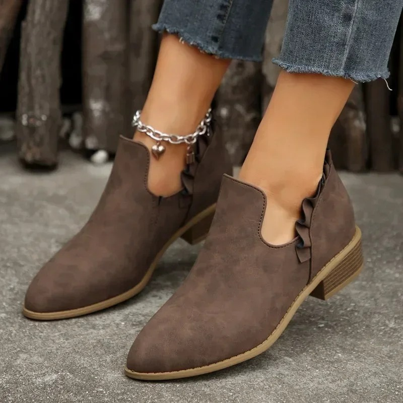 Elina Haltbare und Rutschfeste Stiefelette mit Rüschendetails Shopnory